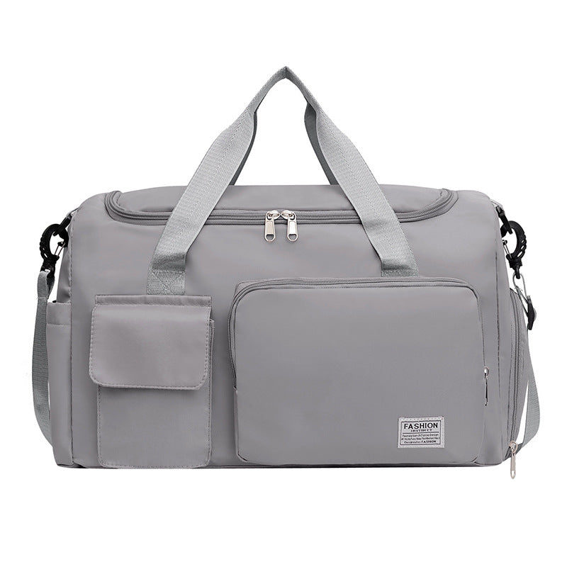 Grey Lightweight &amp; Waterproof Sports Gym Bag with Separate Shoe Compartment, Adjustable Strap and Multiple Pockets - Large-Capacity Travel Duffel for Workout, Business &amp; Getaways