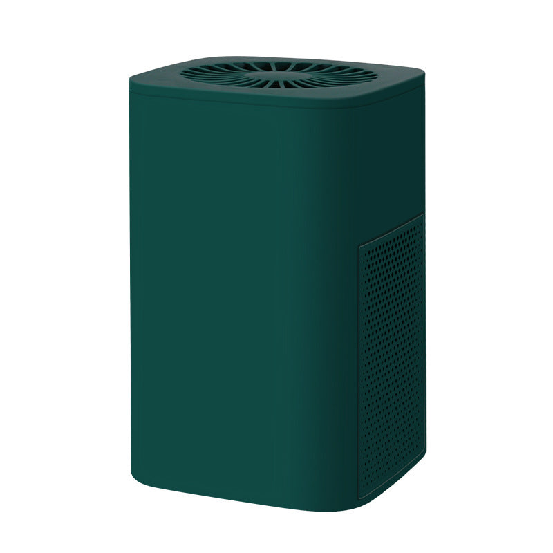 Green Compact Desktop Air Purifier with Dual Activated Carbon Filter - Ultra-Quiet Air Cleaner for Home &amp; Office, Powerful 50 m³/h Airflow, Effectively Removes Odor, Smoke, Dust, Pollen &amp; Pet Dander