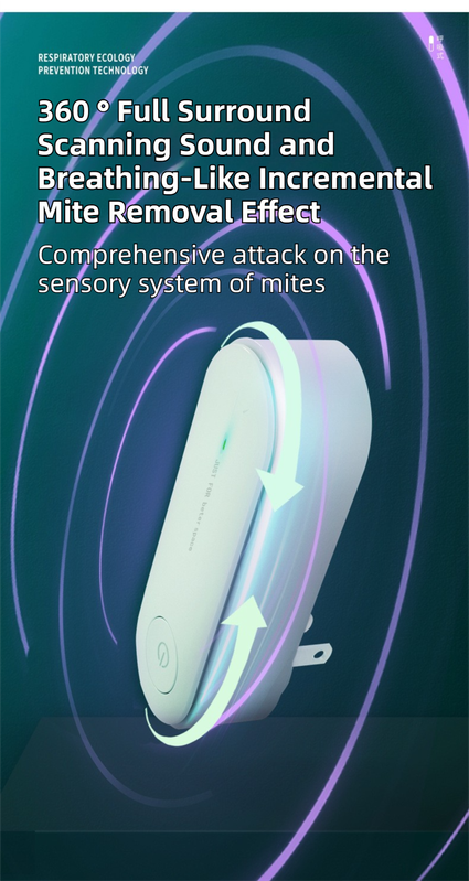 2-Pack White Household Ultrasonic Mite Remover and Sterilizer - USB Wireless Portable Insect Repeller for Beds and Sofas, Chemical-Free Dust Mite Controller