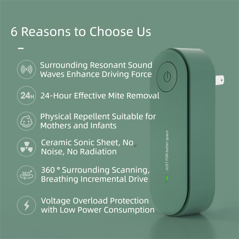 2-Pack Purple Household Ultrasonic Mite Remover and Sterilizer - USB Wireless Portable Insect Repeller for Beds and Sofas, Chemical-Free Dust Mite Controller