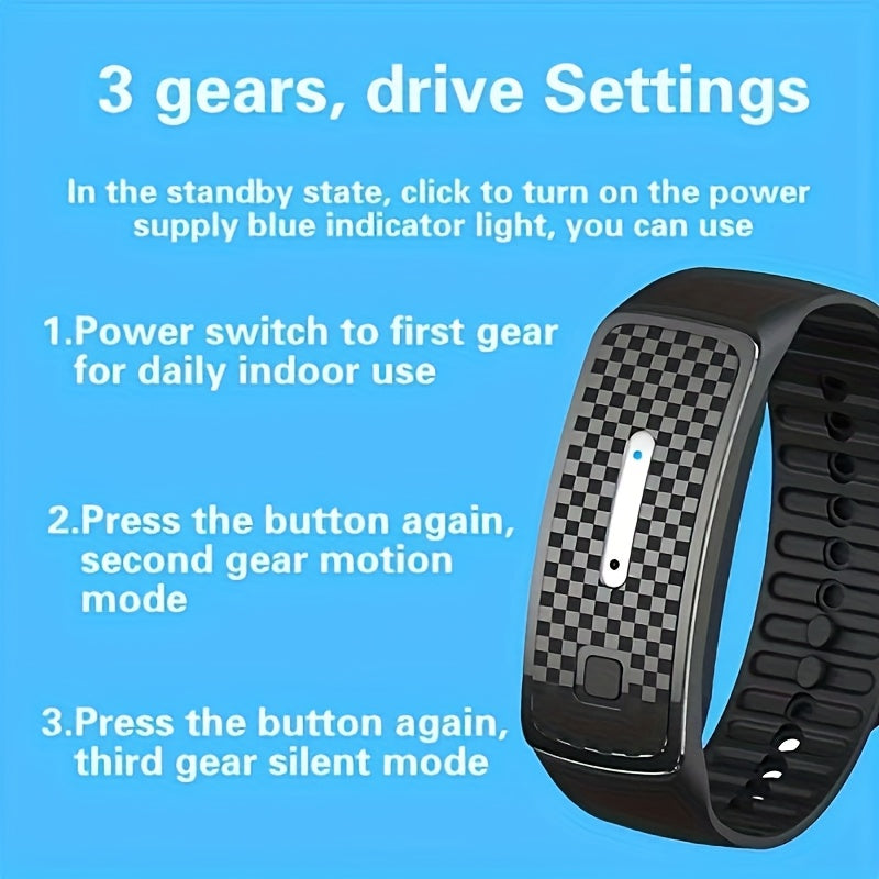 2-Pack Black Portable Ultrasonic Mosquito Repellent Bracelet - Watch Style Insect Repeller, Pure Physical Protection USB Rechargeable