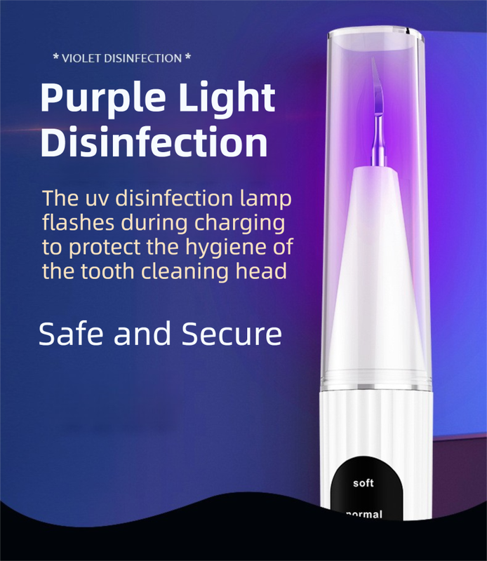 Professional Waterproof Ultrasonic Pet Tooth Cleaner - Dog Cat Painless Calculus and Stain Remover Kit with 4 Cleaning Heads, LED, UV Disinfection, Oral Mirror & Dental Floss