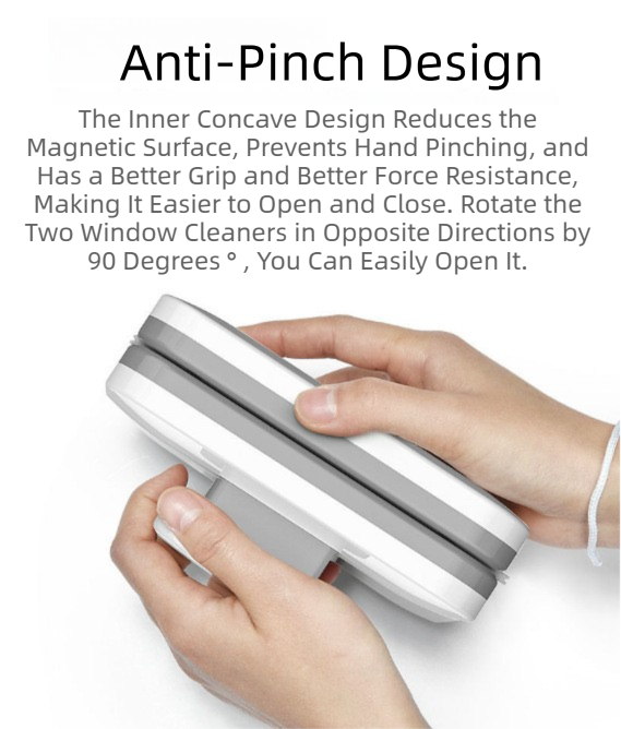 One Pair Magnetic Double-Sided Window Cleaner for 3-10mm Glass - Professional Glass Scrubber with 8X Strong Suction Power & Safety Rope