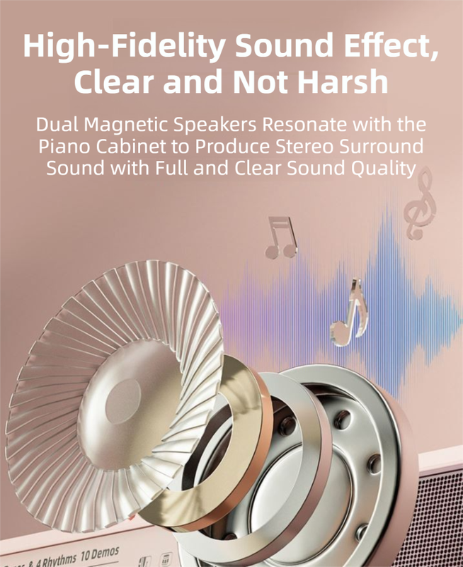 Portable Kids' Electronic Piano with Sheet Music and Microphone - Professional 37-Key Tactile Feedback, Support Recording & Multiple Performance Modes, Beginner-Friendly & Durable Musical Toy(Blue)