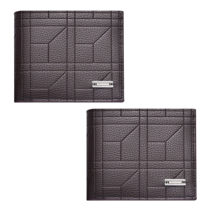 2-Pack Dark Brown Men's Ultra-Thin PU Leather Wallet - Compact &amp; Stylish Bi-fold Purse with Multiple Card Slots