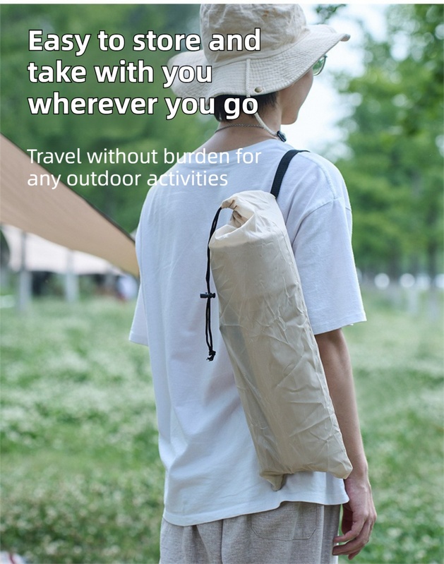 Brown Portable Folding Camping Chair with Backrest & Storage-Bag - Ultra-Light Aluminum Alloy Lawn Chair, Beach & Balcony Travel Seating