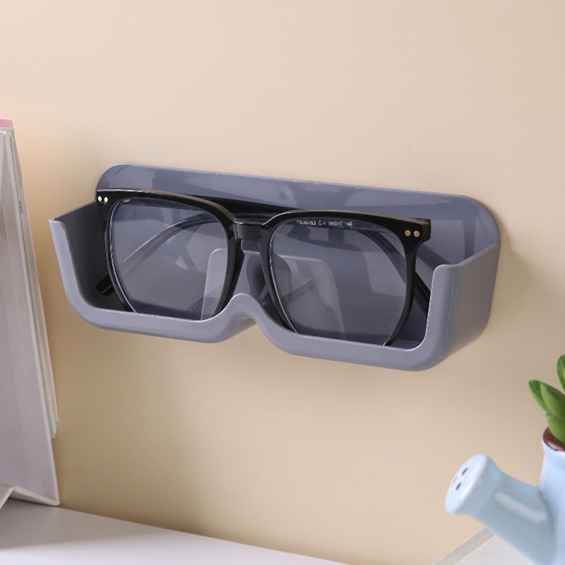 3-Pack Wall-Mounted Glasses Organizer - PET Bedside Bathroom Eyewear Storage Shelf, Anti-Pressure &amp; Space-Saving(Grey)