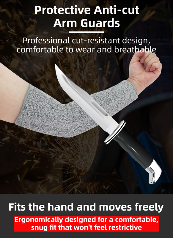 One-Pair 5 Level Cut-Resistant Arm Protection Sleeves(30CM) - Anti-Slash & Anti-Puncture Heavy Duty Safety Guard for Butchering & Construction
