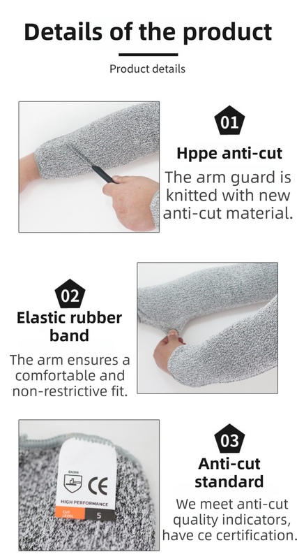 One-Pair 5 Level Cut-Resistant Arm Protection Sleeves(30CM) - Anti-Slash & Anti-Puncture Heavy Duty Safety Guard for Butchering & Construction