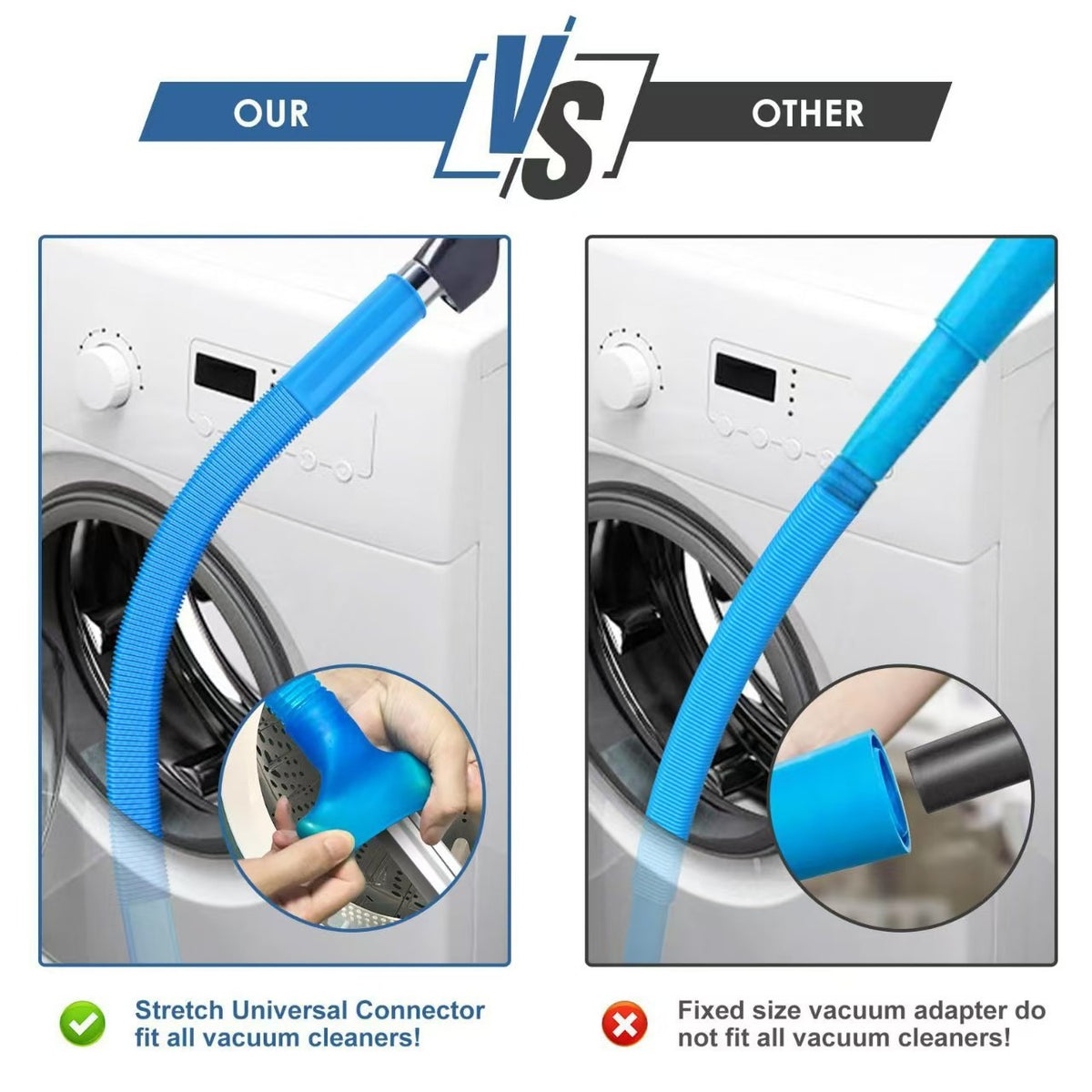 Sealegend Dryer Vent & Washing Machine Deep Cleaner Kit - 8M Flexible Vacuum Hose Attachment & Lint Brush