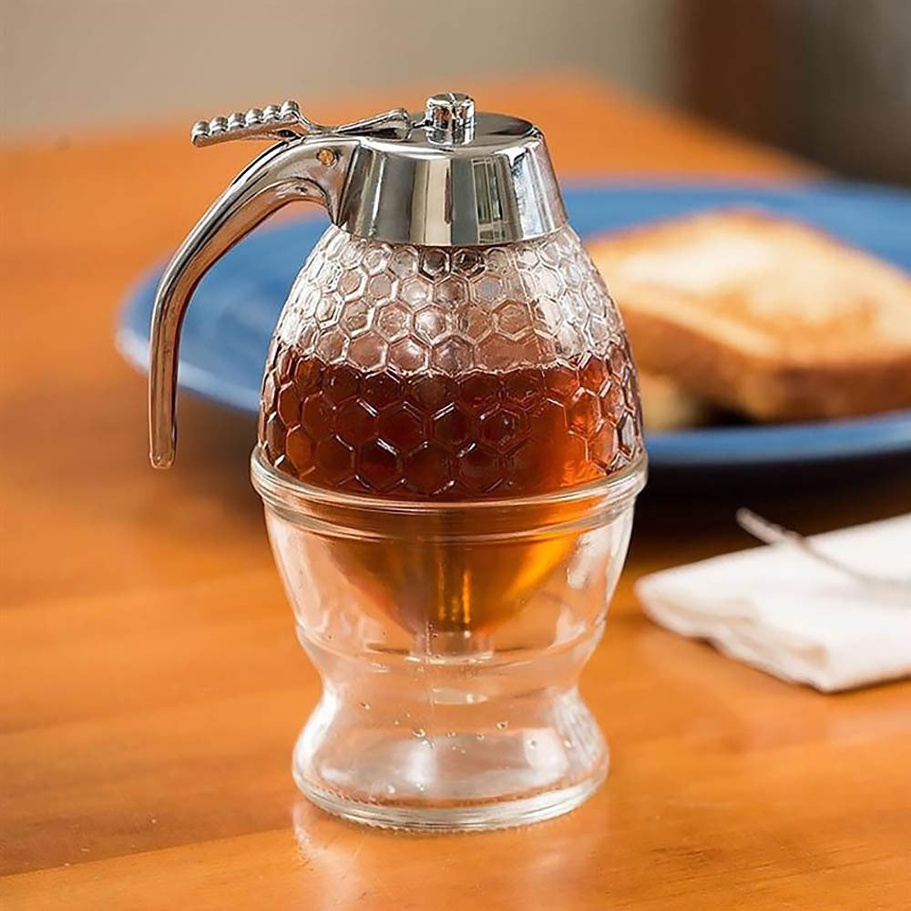 200ML No-Drip Press Honey Syrup Jam Dispenser with Bottom Flow Design