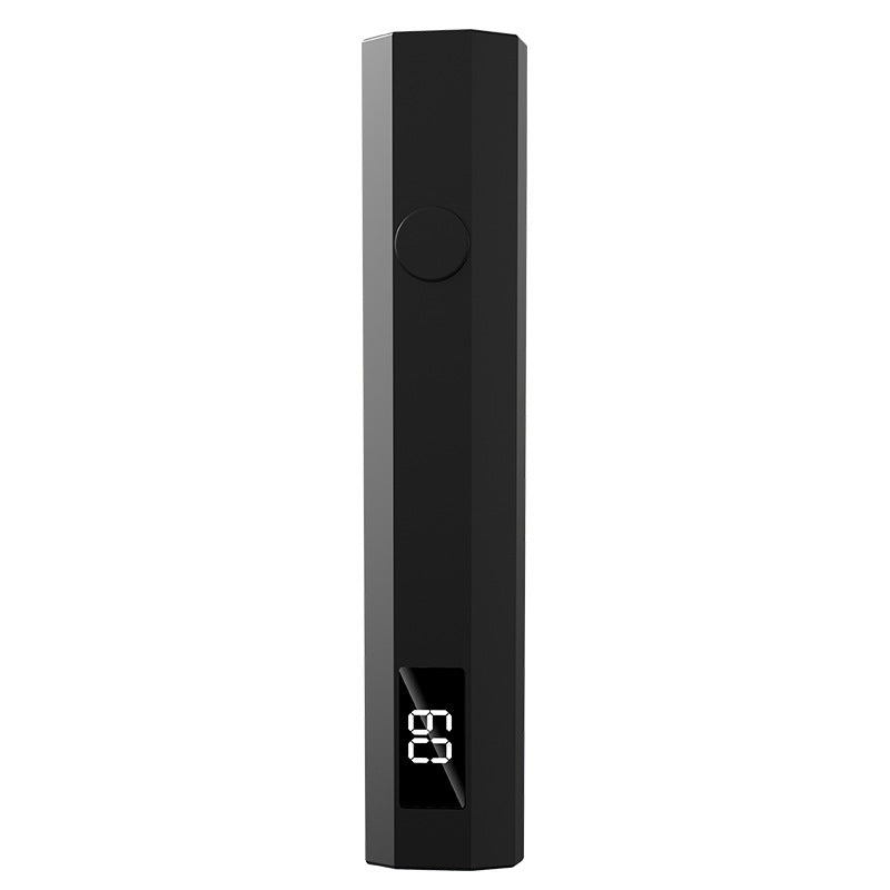 Black Mini Handheld LED/UV Manicure Light with Digital Display - Portable One-Finger Curing Pen