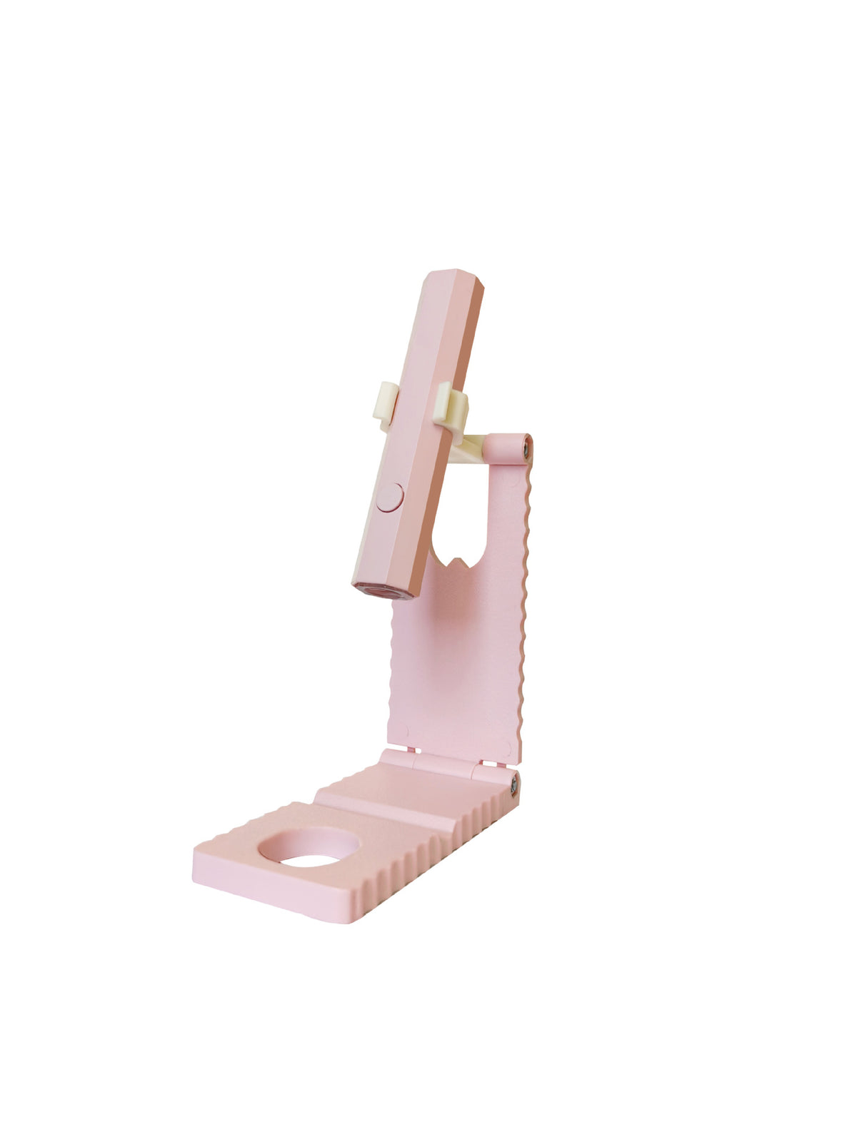 Pink Mini Handheld LED/UV Manicure Light with Digital Display &amp; Fixed Stand - Portable One-Finger Curing Pen