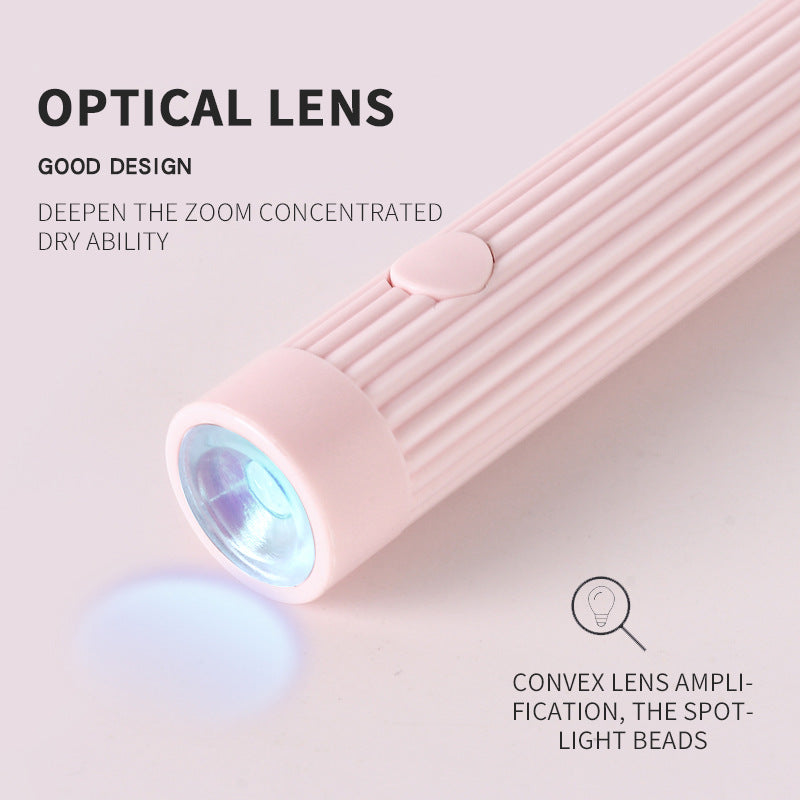 Gradient Purple Mini Handheld LED/UV Manicure Light with Digital Display - Portable One-Finger Curing Pen