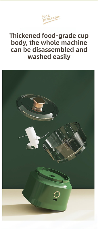 Coffee-Brown Wireless Electric Kitchen Grinder -  Portable 150ml Baby Food Maker with 3 Stainless Steel Blades, USB Charging