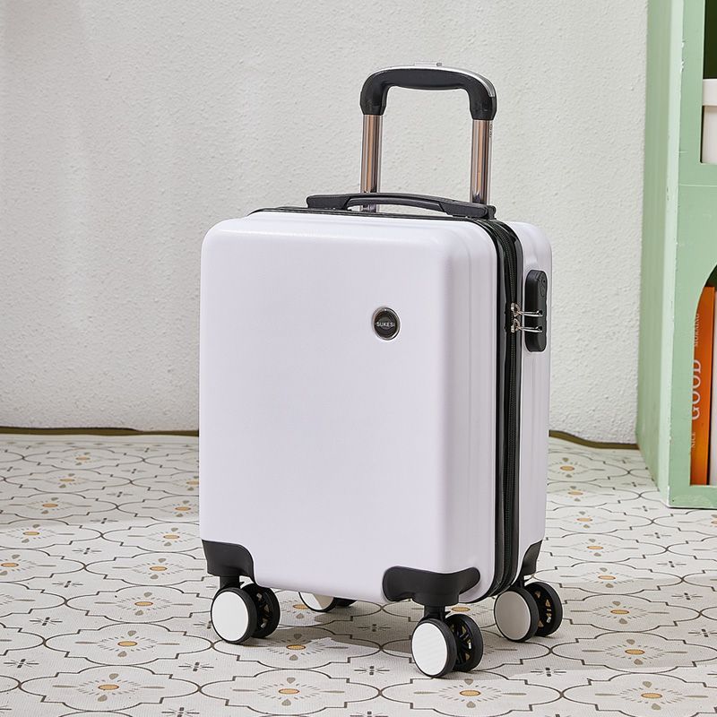 White 14 Inch Lightweight Carry-on Luggage for heights over 1.6m - Underseat &amp; Overhead Cabin Hardside Suitcase