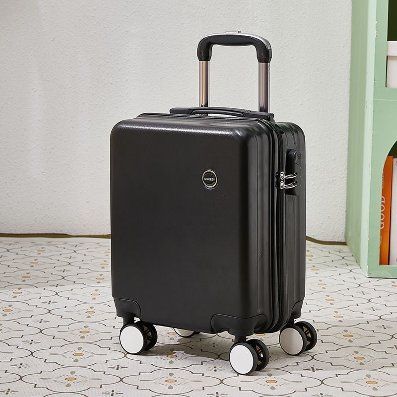 Black 14 Inch Lightweight Carry-on Luggage for heights over 1.6m - Underseat &amp; Overhead Cabin Hardside Suitcase