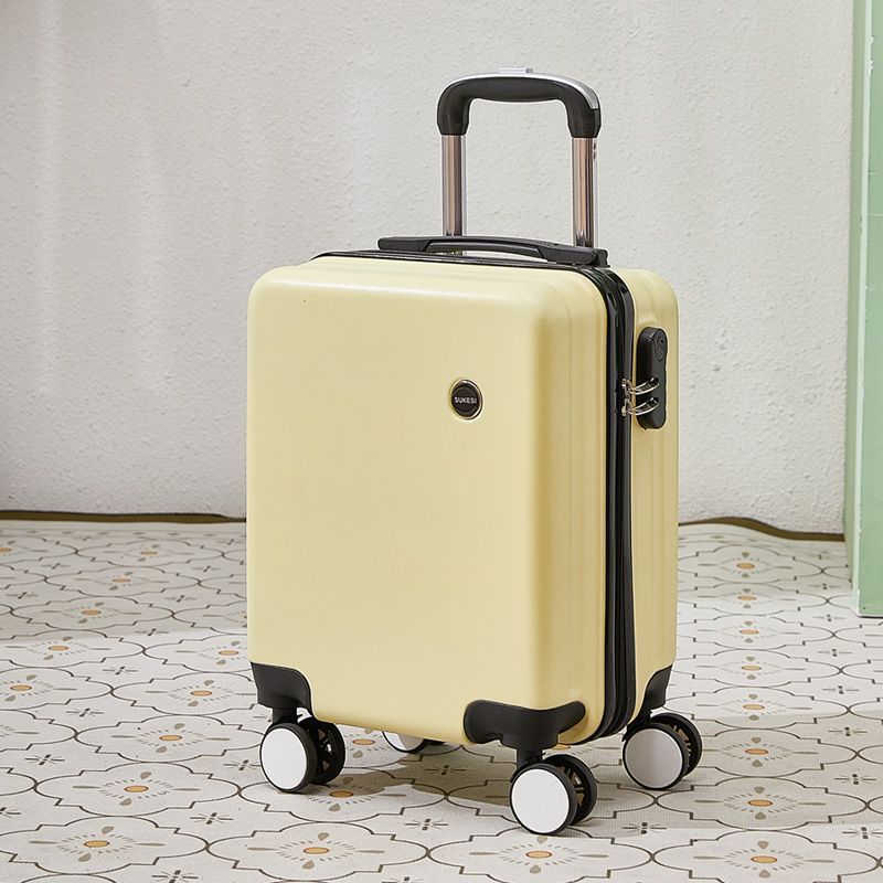 Yellow 16 Inch Lightweight Carry-on Luggage for heights over 1.6m - Underseat &amp; Overhead Cabin Hardside Suitcase