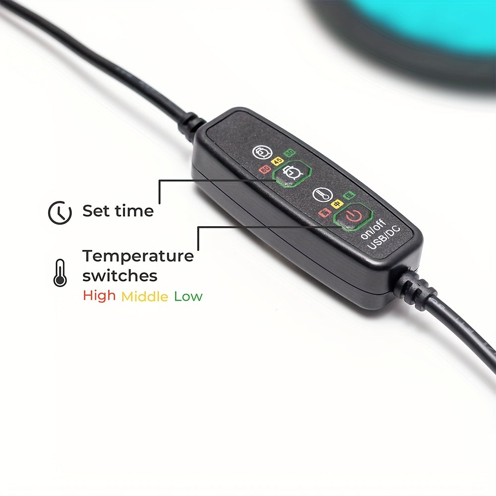 Green USB Electric Heated Neck Brace with 3-Level Temperature - Portable Wormwood Hot Compress Cervical Support Wrap for Pain Relief