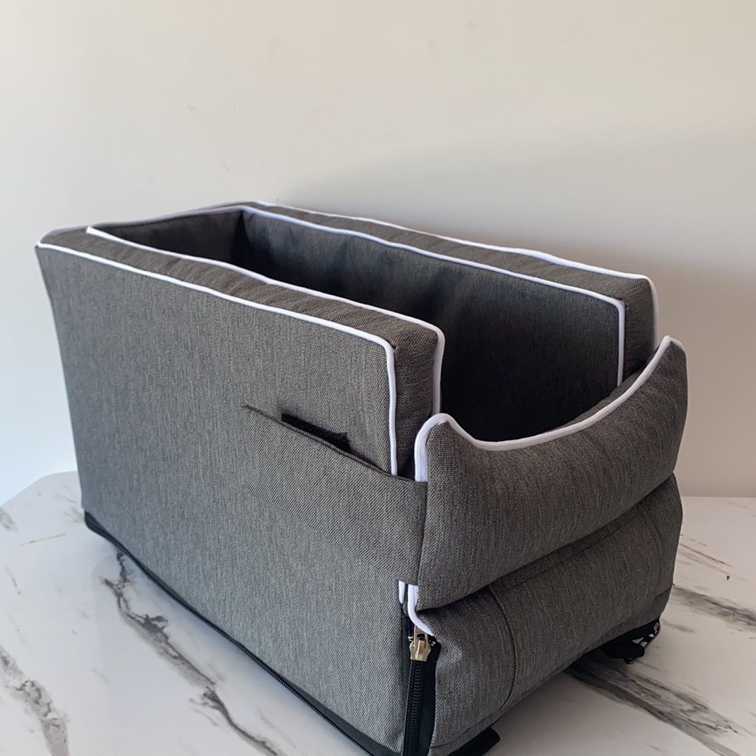 Thickened Pet Car Seat for Center Console(42x20x22CM) - Dog & Cat Booster Travel Safety Bed with Removable Cooling Mat & Handle