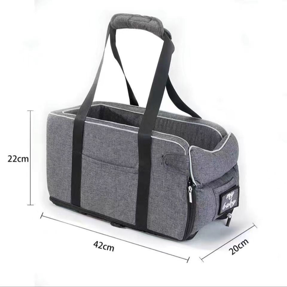 Thickened Pet Car Seat for Center Console(42x20x22CM) - Dog & Cat Booster Travel Safety Bed with Removable Cooling Mat & Handle