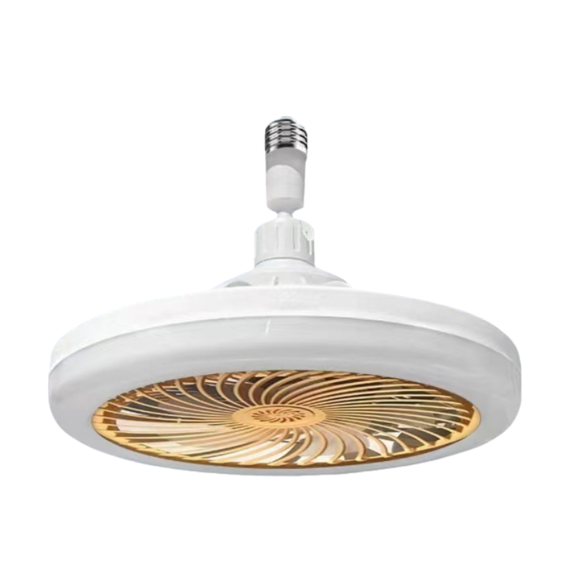 Yellow Quiet Remote LED Ceiling Fan Light with Aromatherapy Slot and Removable E27 Base Socket -  Timer &amp; Dimmable &amp; 3-Speed &amp; 3-Color Temperature Adjustable