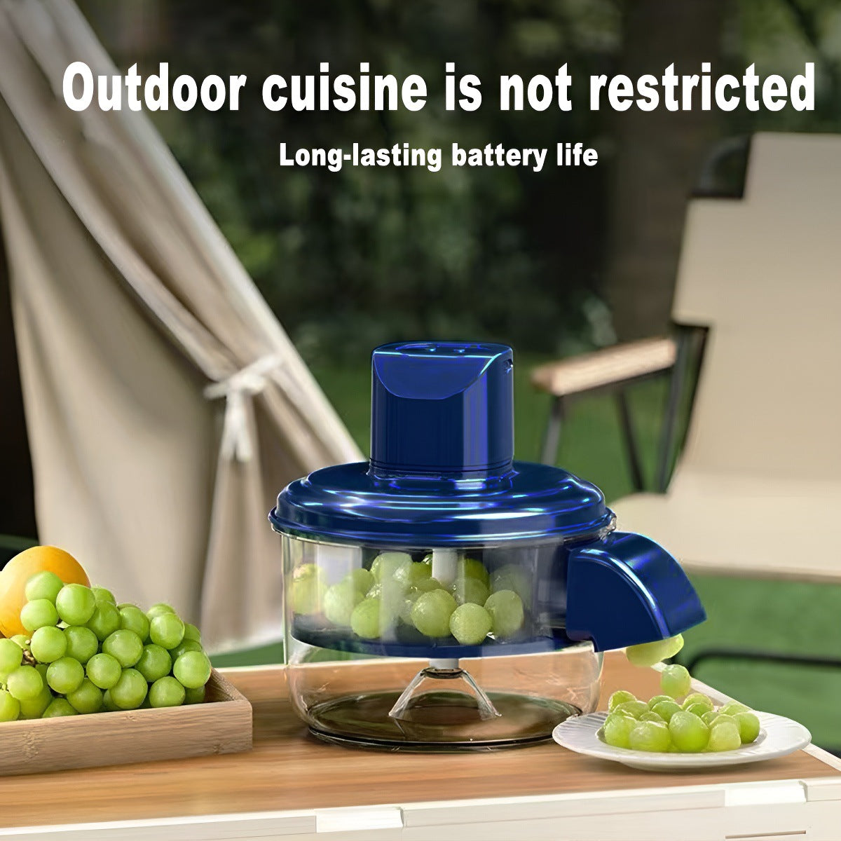 Blue Automatic Grape Peeler Machine - High-Efficiency & Mess-Free, Electric Fruit Skin Remover for Home Fruit-Lover & Commercial Tea Shops