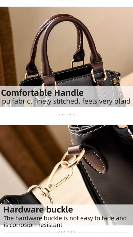 Caramel Trendy Vertical Square PU Leather Moto Crossbody Bag & Tote with 5-Pocket Organized Compartments & Adjustable Strap