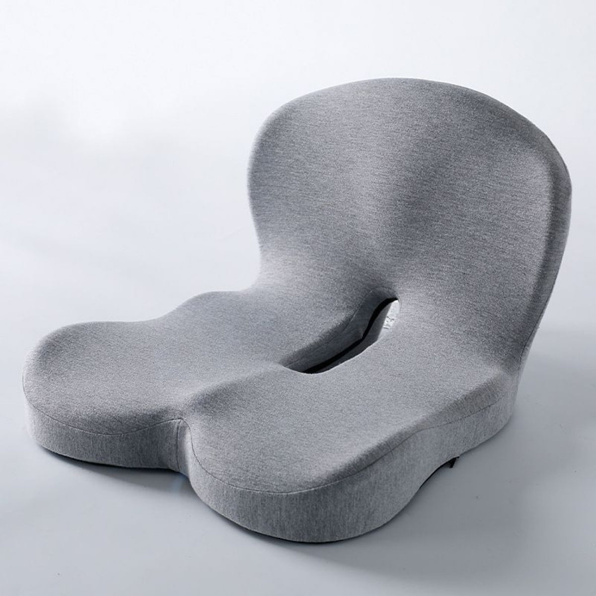 Grey Ergonomic Memory Foam Seat Cushion &amp; Lumbar Support(44x42x32CM) - Relieves Sciatica &amp; Corrects Posture with Breathable Cover
