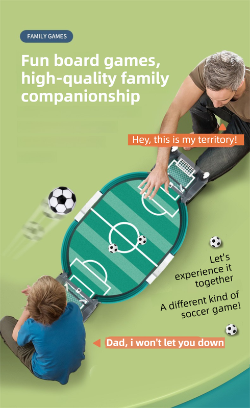 2-Player Large Interactive Tabletop Football Battle Toy for Kids & Adults with 6 Mini Soccer Balls(42x21x9CM) - No Battery Required