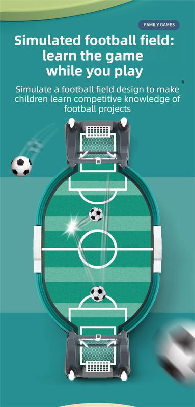 2-Player Large Interactive Tabletop Football Battle Toy for Kids & Adults with 6 Mini Soccer Balls(42x21x9CM) - No Battery Required