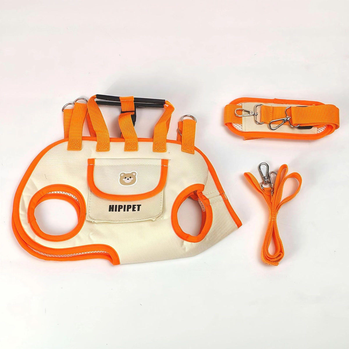 Orange 4-in-1 Multi-Functional Pet Carrier Bag with Detachable Strap &amp; 1.5M Traction Rope - Lightweight Breathable Travel Sling for Cats &amp; Dogs - Sizes S(Up to 4kg)