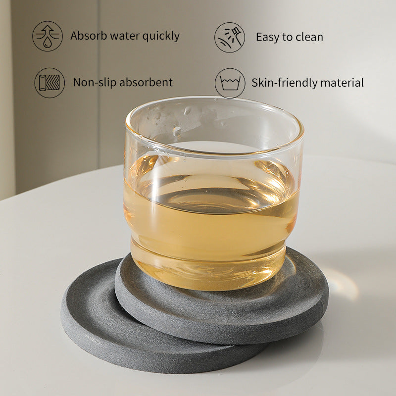 6-Pack Grey Instant Dry Diatomite Square Coaster Tray(10x10CM) - Ultra-Absorbent Bathroom Sink Caddy & Cup Mat