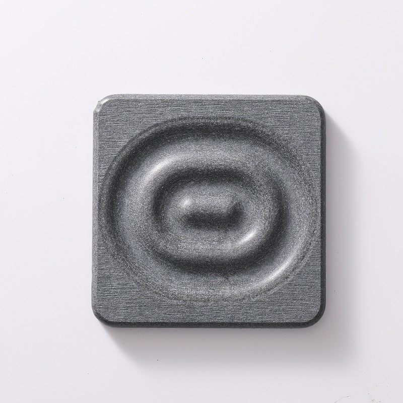 6-Pack Dark Grey Instant Dry Diatomite Square Coaster Tray(10x10CM) - Ultra-Absorbent Bathroom Sink Caddy & Cup Mat