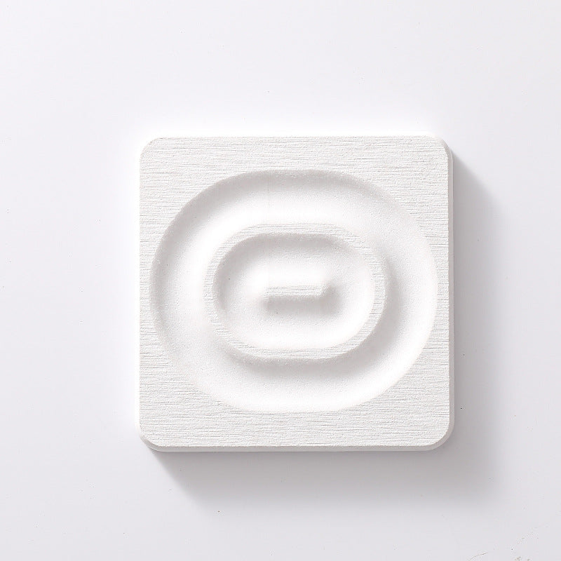6-Pack White Instant Dry Diatomite Square Coaster Tray(10x10CM) - Ultra-Absorbent Bathroom Sink Caddy & Cup Mat