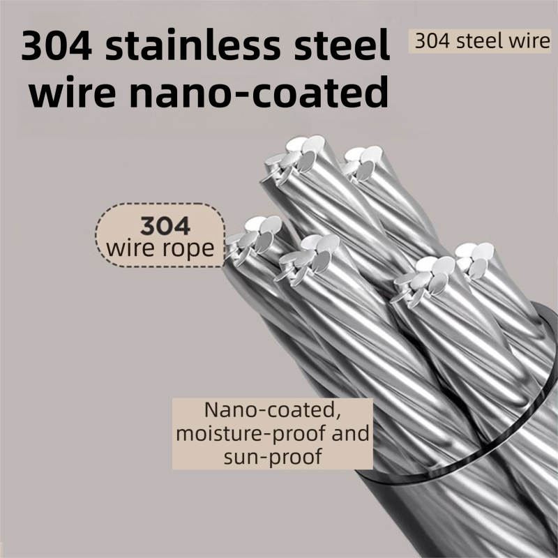 Grey 4.2M Heavy Duty Invisible Retractable Clothesline - Rustproof & Drill-Free Laundry Hanger with 20kg Load Capacity