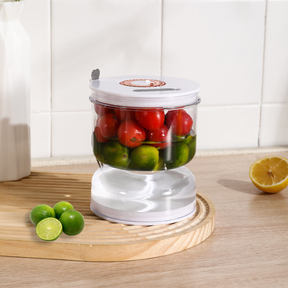 Food-Grade Pickle Hourglass Jar with Strainer Flip - 200ml Compact Kitchen Wet and Dry Separation Container for Olives, Jalapeños &amp; Pickles