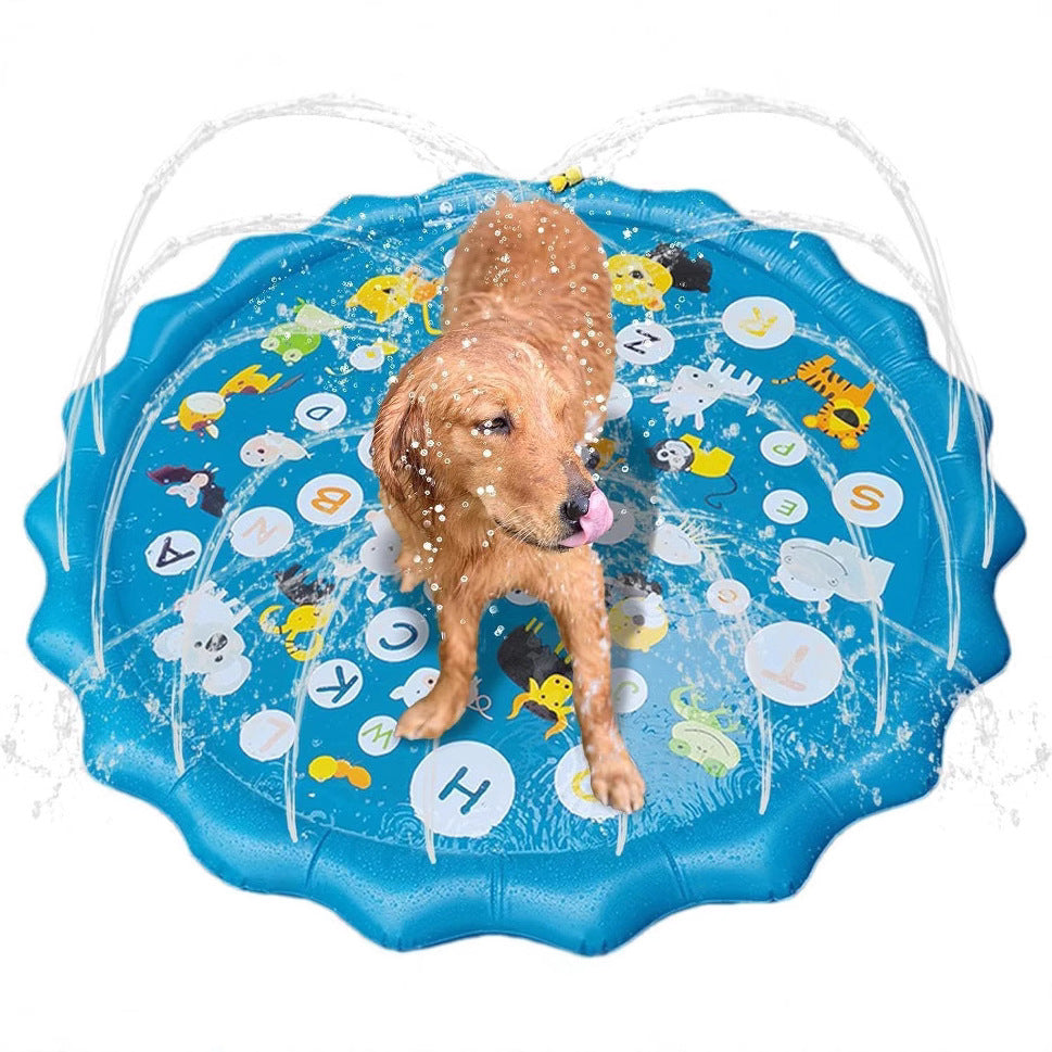 Portable Outdoor 1M Splash Pad for Pets &amp; Kids(Alphabet Style) - Summer Cooling Fountain for Backyard &amp; Garden