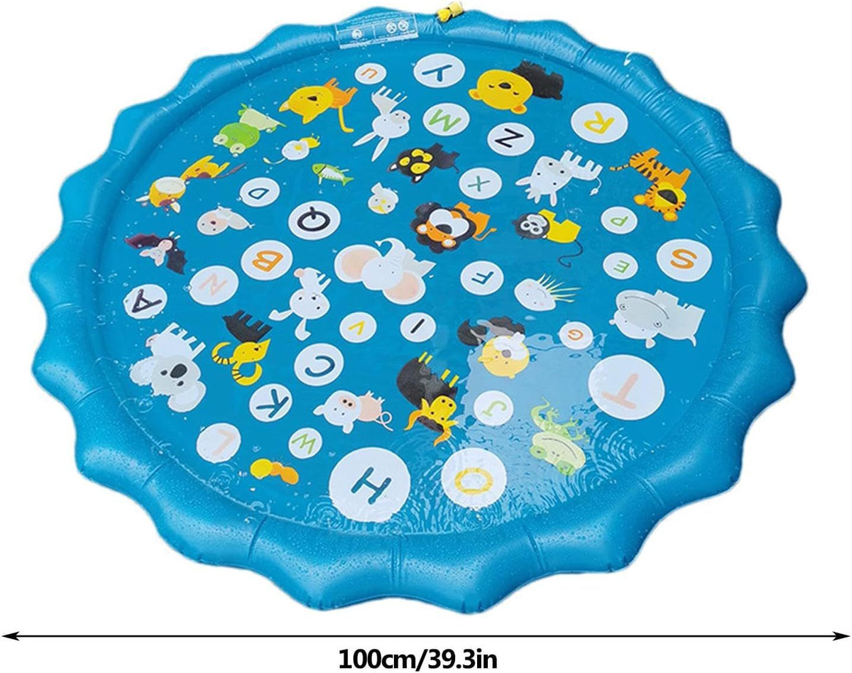 Portable Outdoor 1M Splash Pad for Pets & Kids(Alphabet Style) - Summer Cooling Fountain for Backyard & Garden