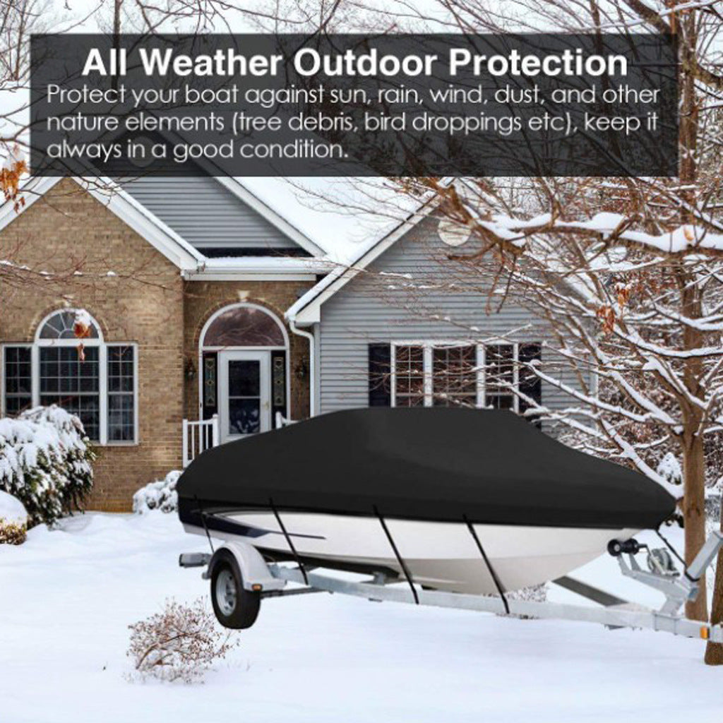 Sliver Heavy-Duty V-Hull Shield for 16 to 18 FT Yachts - All-Weather Water / Dust / UV Resistant 190T Silver Coated  Marine Protector