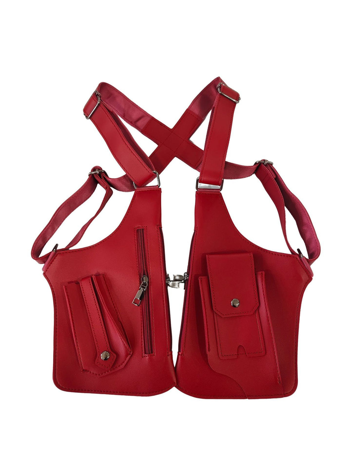 Red Multi-functional Expandable Men's Tactical Chest Rig Bag - Waterproof &amp; Lightweight Retro Underarm Pack