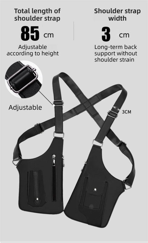 Brown Multi-functional Expandable Men's Tactical Chest Rig Bag - Waterproof & Lightweight Retro Underarm Pack