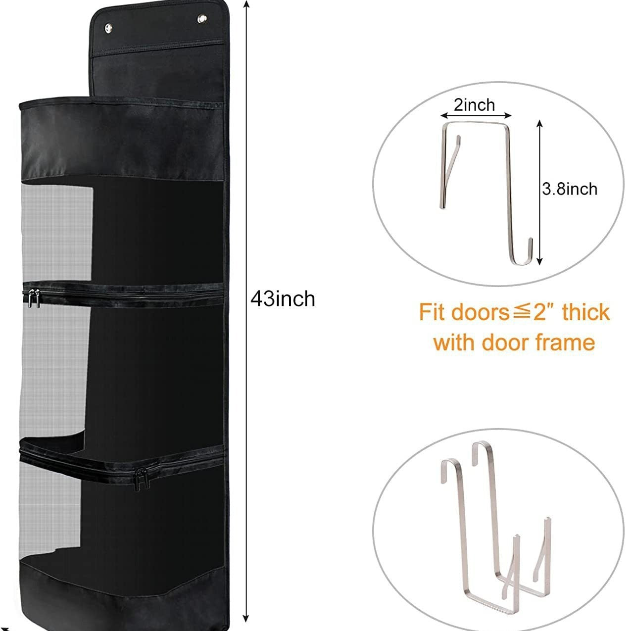 Over-the-Door Hanging Sports Gear Organizer With Zipper for Easy-Access to Bottom - Heavy-Duty Mesh Storage Bag for Balls & Kids' Toys