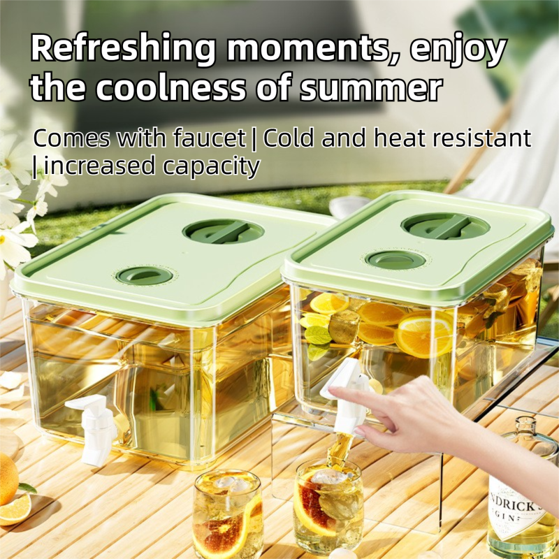 3L Compact Fridge-Ready Cold Drink Dispenser with Spigot, Timer and Infuser Filter - Food-Grade PP & Heat Resistant Fruit Tea Tank