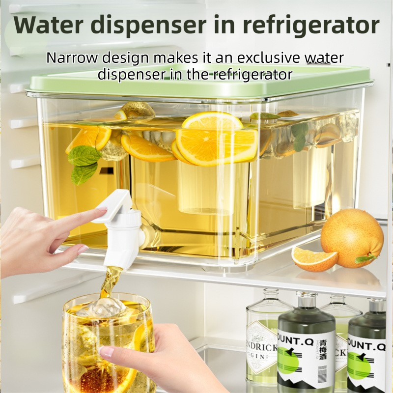 3L Compact Fridge-Ready Cold Drink Dispenser with Spigot, Timer and Infuser Filter - Food-Grade PP & Heat Resistant Fruit Tea Tank