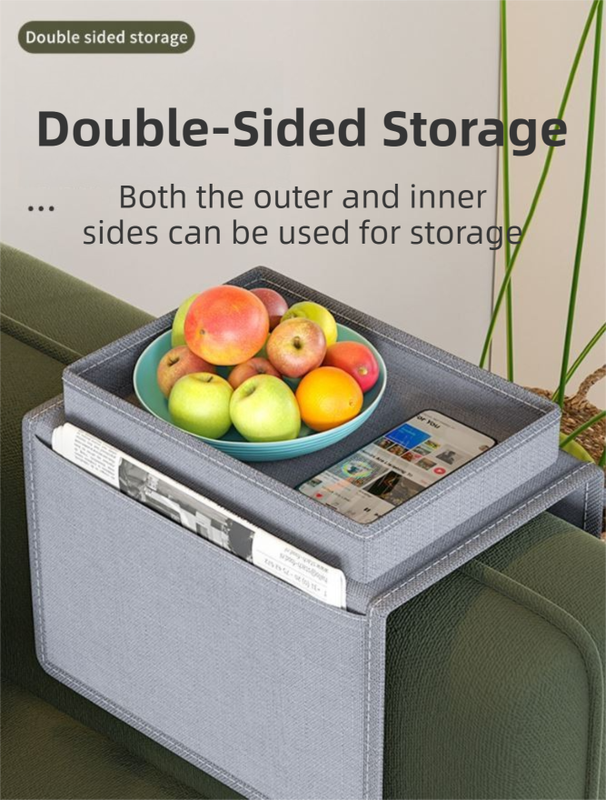 Beige Foldable  Sofa Armrest Organizer With 3-Zones - 20kg Load Capacity, Thickended Oxford Cloth Storage Bag for Dorms, Cars & Living Rooms