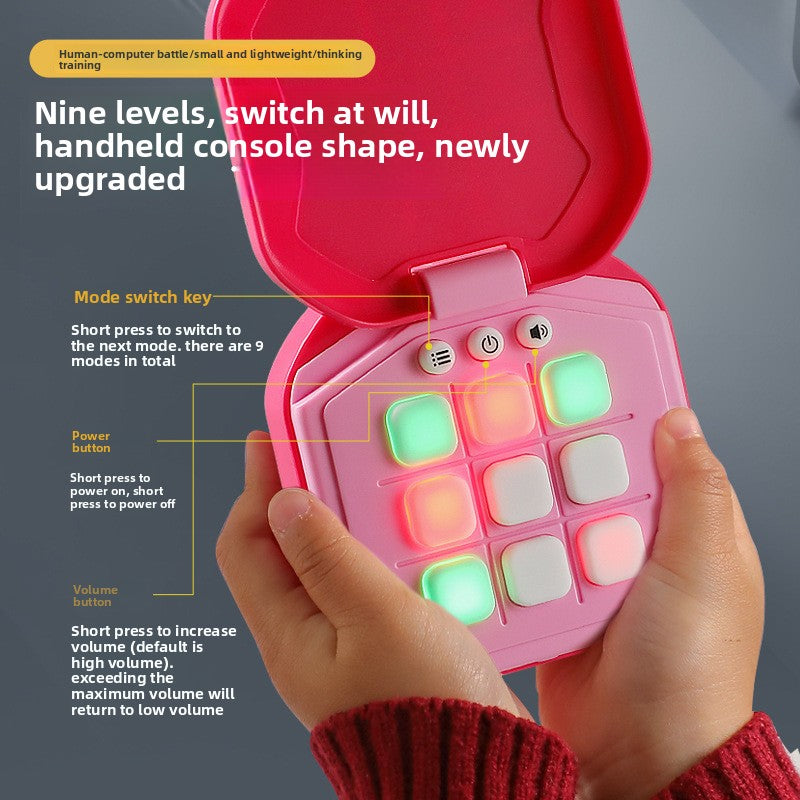 2 Pack Green AI Tic-Tac-Toe Handheld Game Electronic Logic Training Machine with 9 Game Modes and Light-up Buttons for Kids Age 3+ Australian Home Travel