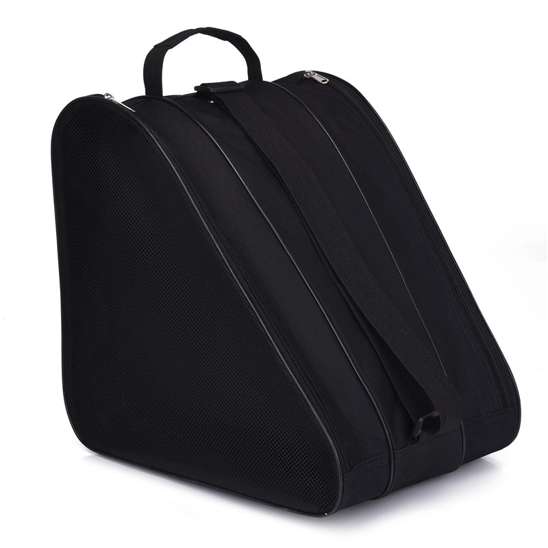 Black 3-Compartment Roller Skate Bag Breathable Mesh Ice Skate Carrier with Adjustable Shoulder Strap for Kids and Adults Australian Sports Accessories