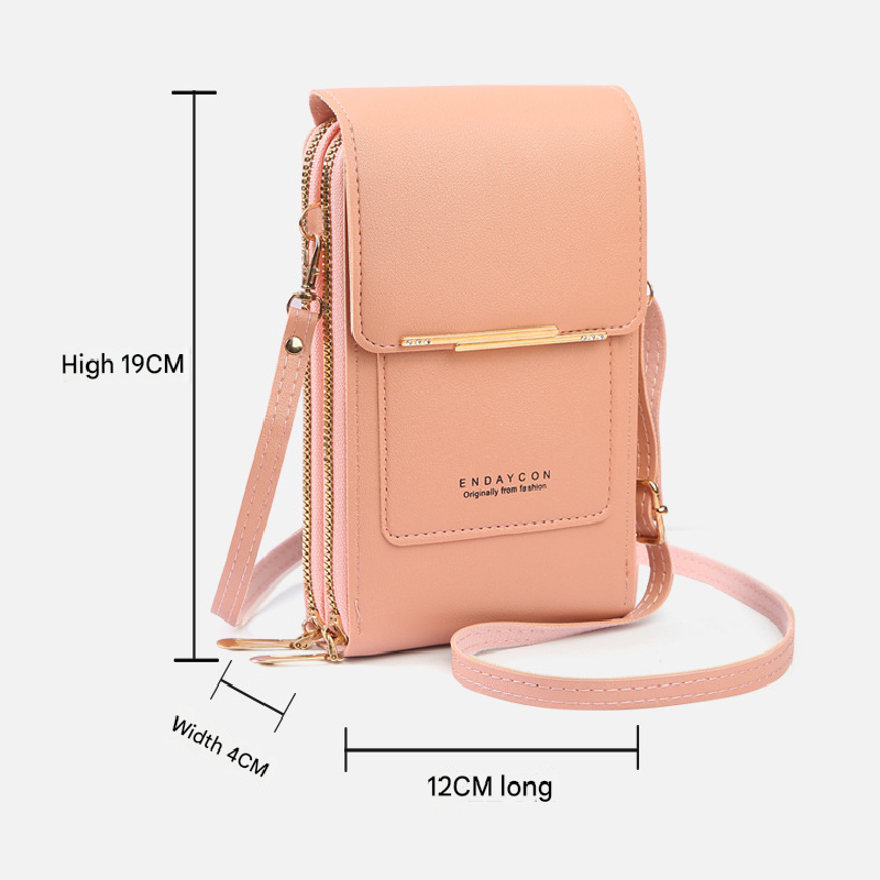 Dark pink Touch Screen Crossbody Phone Bag for Women Small Shoulder Purse with Dual Zippers and Card Slots Compact Travel Pouch Australian Lifestyle