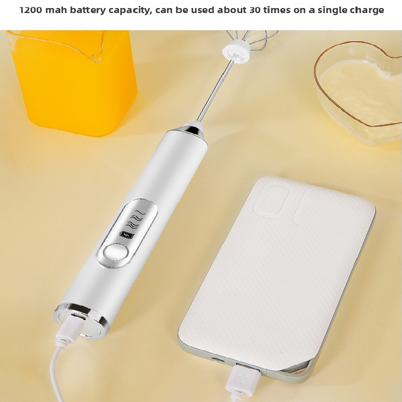 Black Rechargeable Handheld Milk Frother and Electric Whisk Set 3 Speeds with 2 Stainless Steel Heads and Storage Stand Australian Home Barista Kit